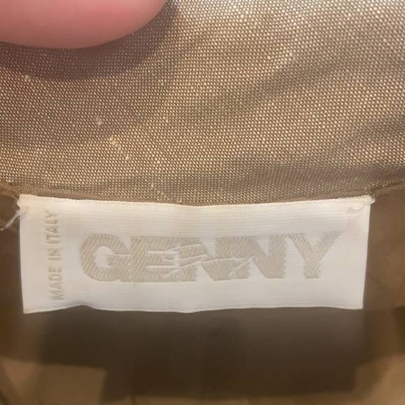 GENNY linen dress with white accent stitching made in Italy US size 12 - Picture 6 of 9